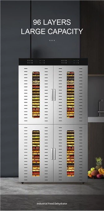 100kg 96 tăvi Deshidrator comercial electric pentru carne de vită din oțel inoxidabil