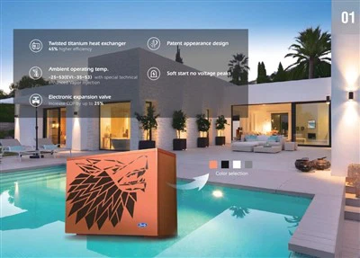 8kW ~ 25kw pompe de căldură electrică pentru încălzirea și răcirea bazinelor cu wifi